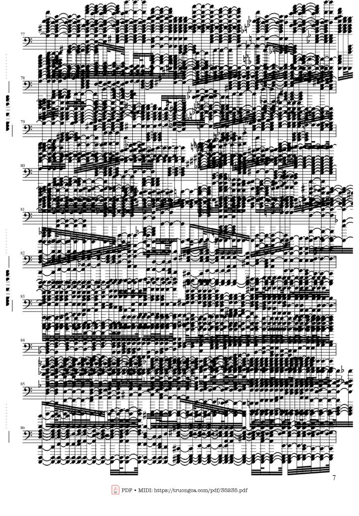 Page 7 of the piano sheet music PDF Piano – U.N. Owen Was Her? - Death Waltz by Touhou