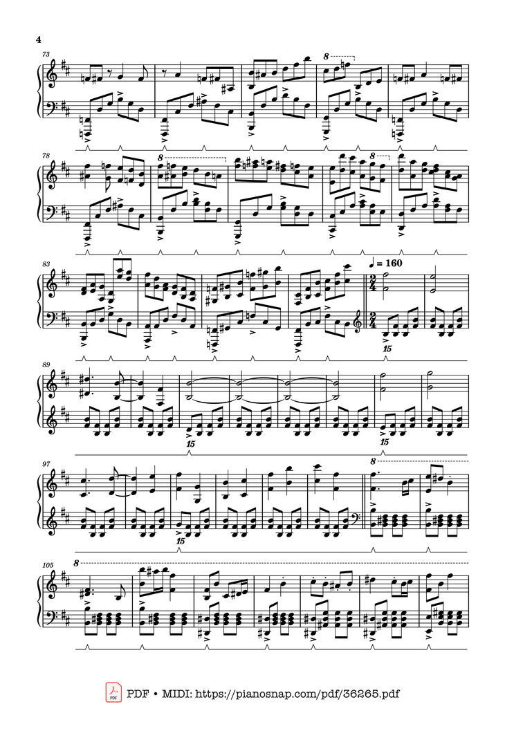 Page 3 of the piano sheet music PDF Piano – Volo Battle Theme - Pokémon Legends: Arceus, Solo Piano by Go Ichinose