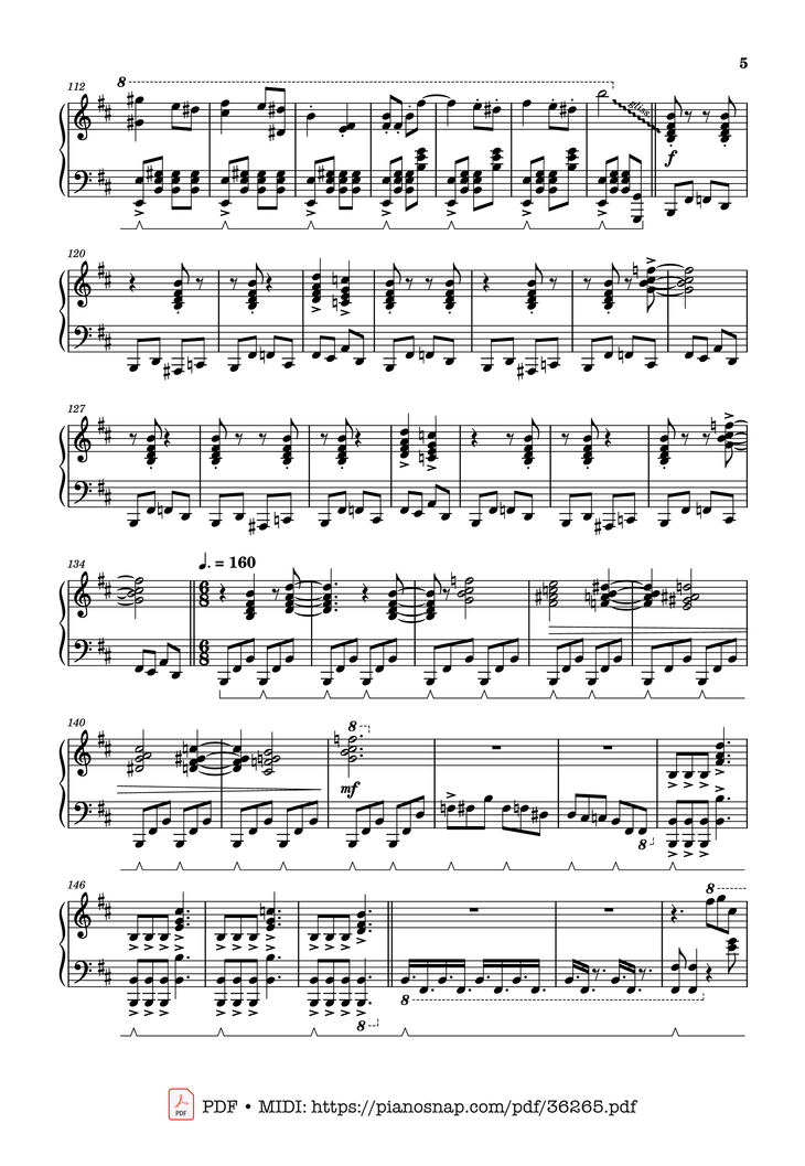 Page 4 of the piano sheet music PDF Piano – Volo Battle Theme - Pokémon Legends: Arceus, Solo Piano by Go Ichinose
