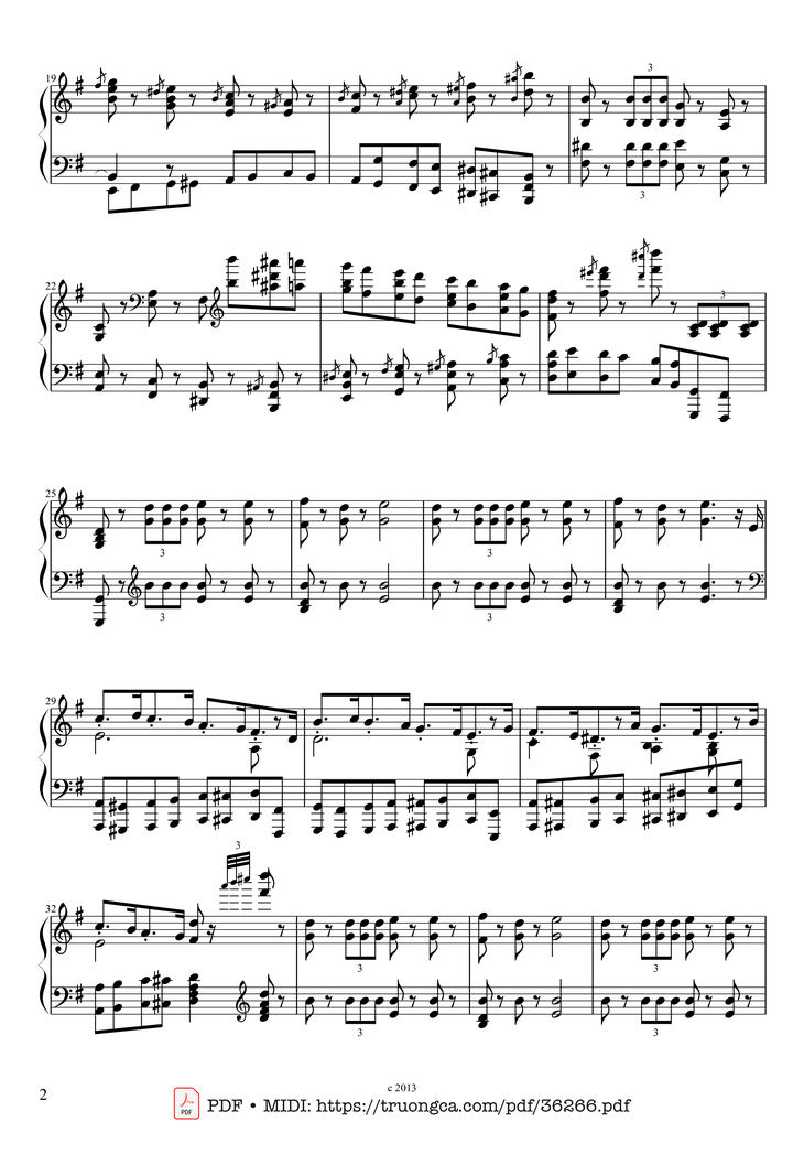 Page 2 of the piano sheet music PDF Piano – The Nutcracker March for Piano by Pyotr Ilyich Tchaikovsky