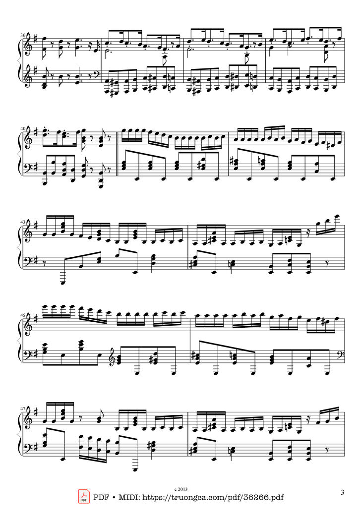 Page 3 of the piano sheet music PDF Piano – The Nutcracker March for Piano by Pyotr Ilyich Tchaikovsky