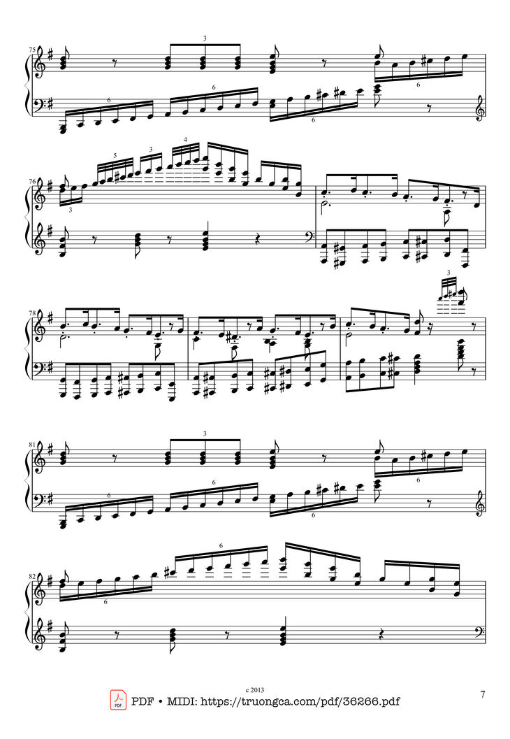 Page 7 of the piano sheet music PDF Piano – The Nutcracker March for Piano by Pyotr Ilyich Tchaikovsky