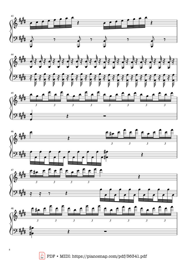 Page 4 of the piano sheet music PDF Piano – Vivaldi