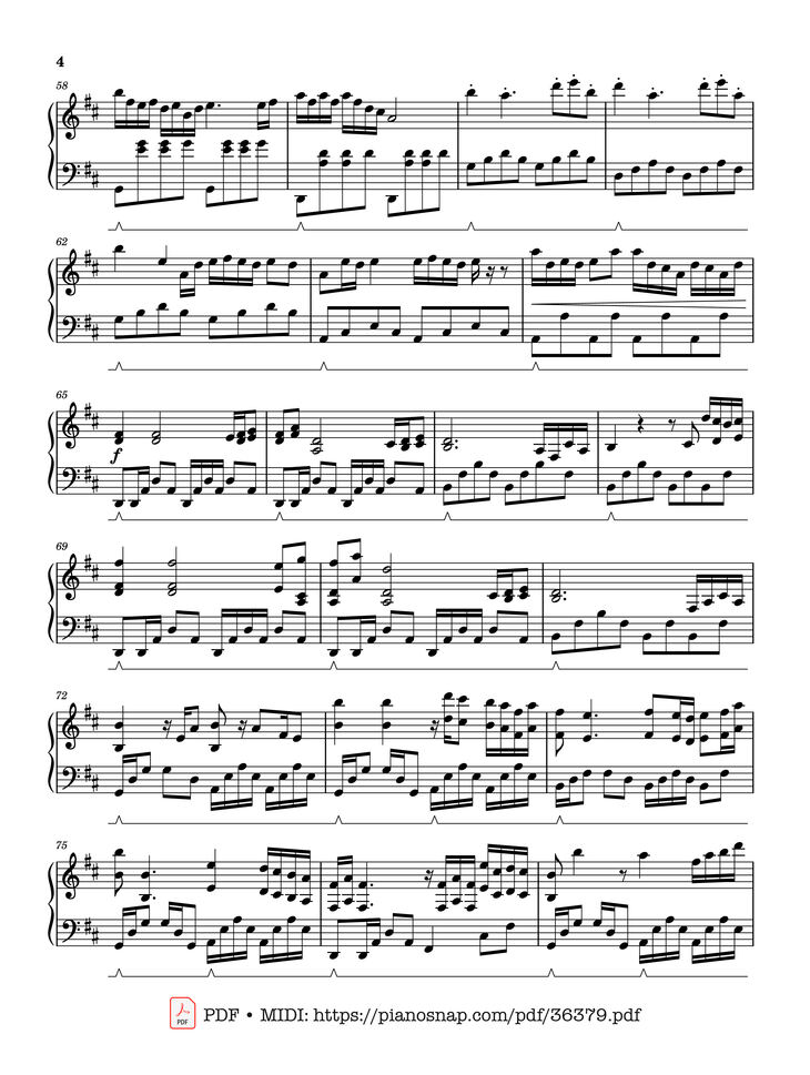 Page 4 of the piano sheet music PDF Piano – With An Orchid by Yanni