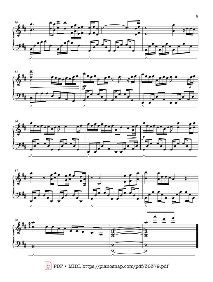 Page 5 of the piano sheet music PDF Piano – With An Orchid by Yanni