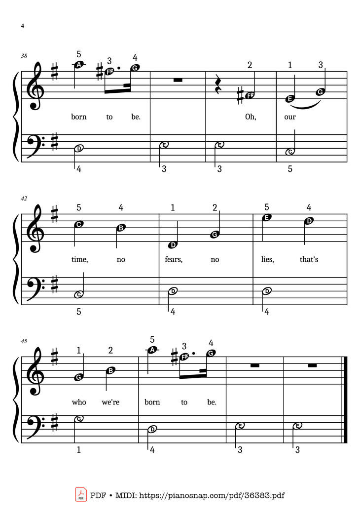 Page 4 of the piano sheet music PDF Piano – Golden (KPop Demon Hunters) Simplified Piano by KPop Demon Hunters