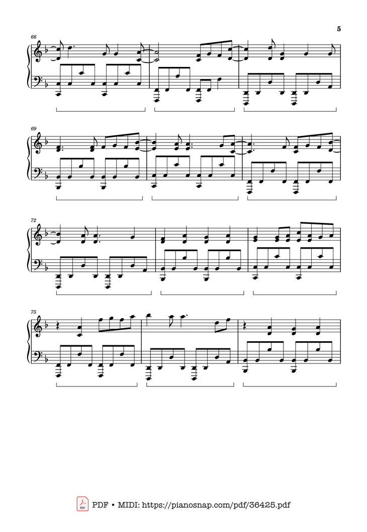 Page 5 of the piano sheet music PDF Piano – Babydoll (Full Piano Cover) by BoyWithUke
