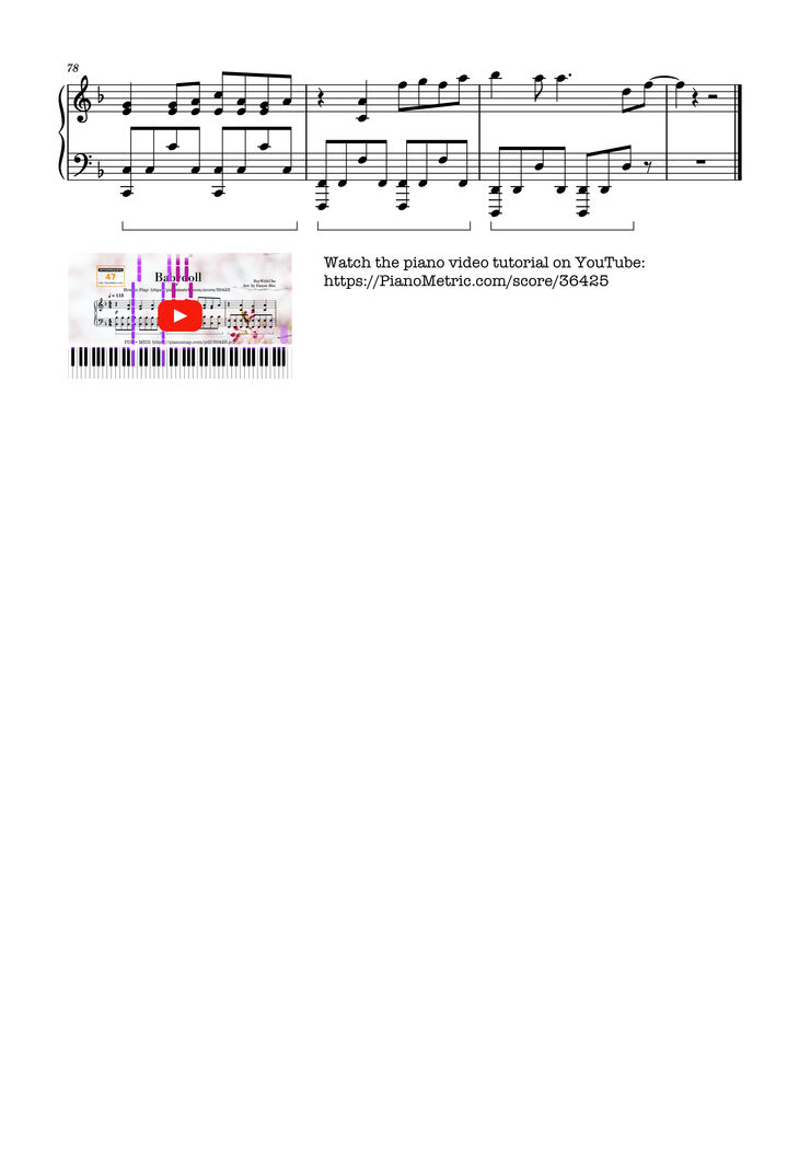 Page 6 of the piano sheet music PDF Piano – Babydoll (Full Piano Cover) by BoyWithUke