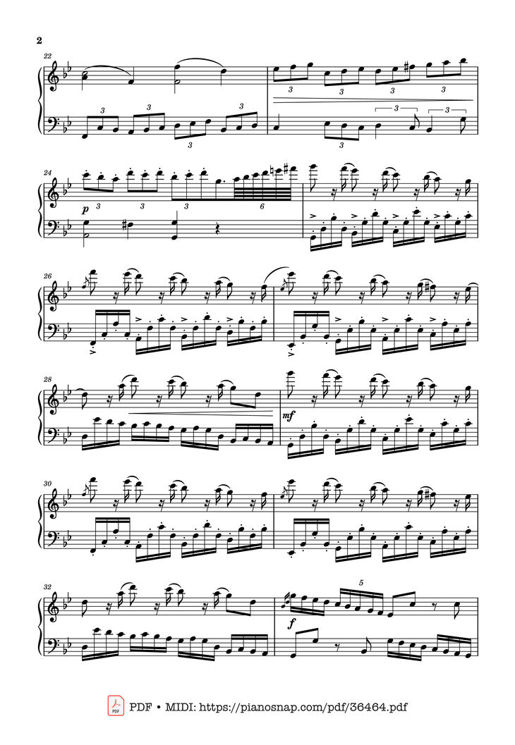 Page 2 of the piano sheet music PDF Piano – Johan Halvorsen Passacaglia, Op. 20 No. 2 (Piano Solo) by Johan Halvorsen
