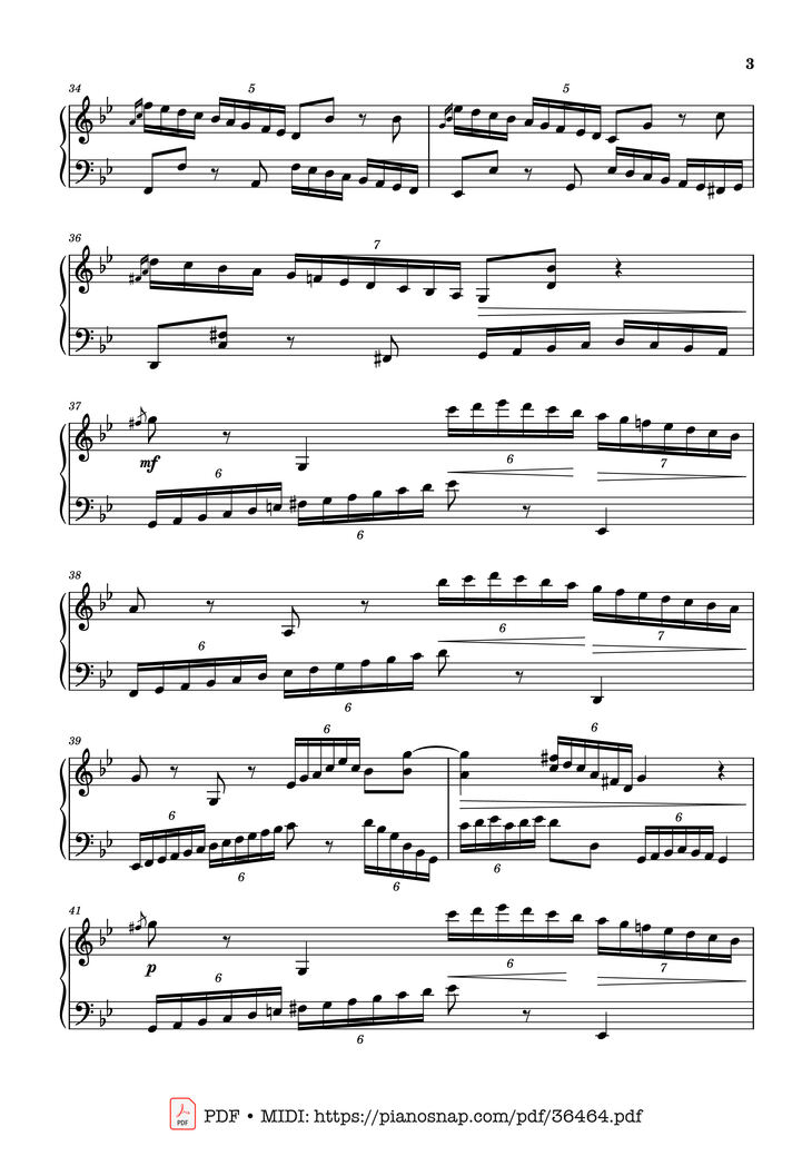 Page 3 of the piano sheet music PDF Piano – Johan Halvorsen Passacaglia, Op. 20 No. 2 (Piano Solo) by Johan Halvorsen