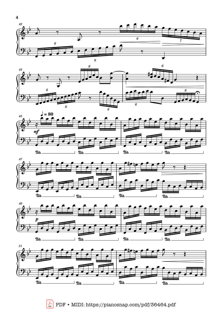 Page 4 of the piano sheet music PDF Piano – Johan Halvorsen Passacaglia, Op. 20 No. 2 (Piano Solo) by Johan Halvorsen