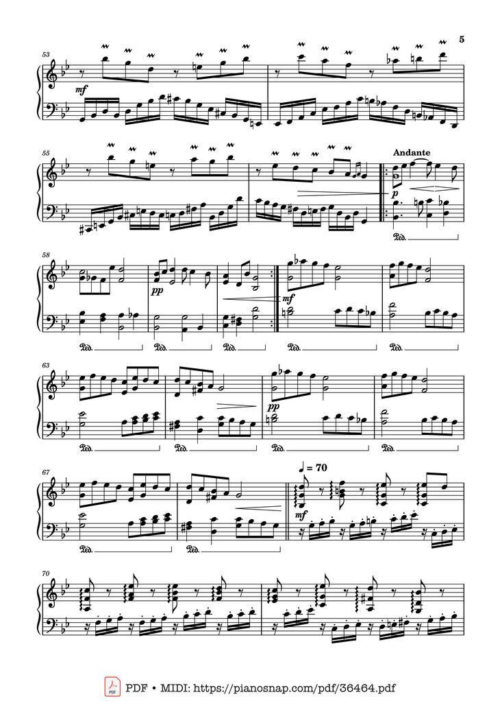 Page 5 of the piano sheet music PDF Piano – Johan Halvorsen Passacaglia, Op. 20 No. 2 (Piano Solo) by Johan Halvorsen