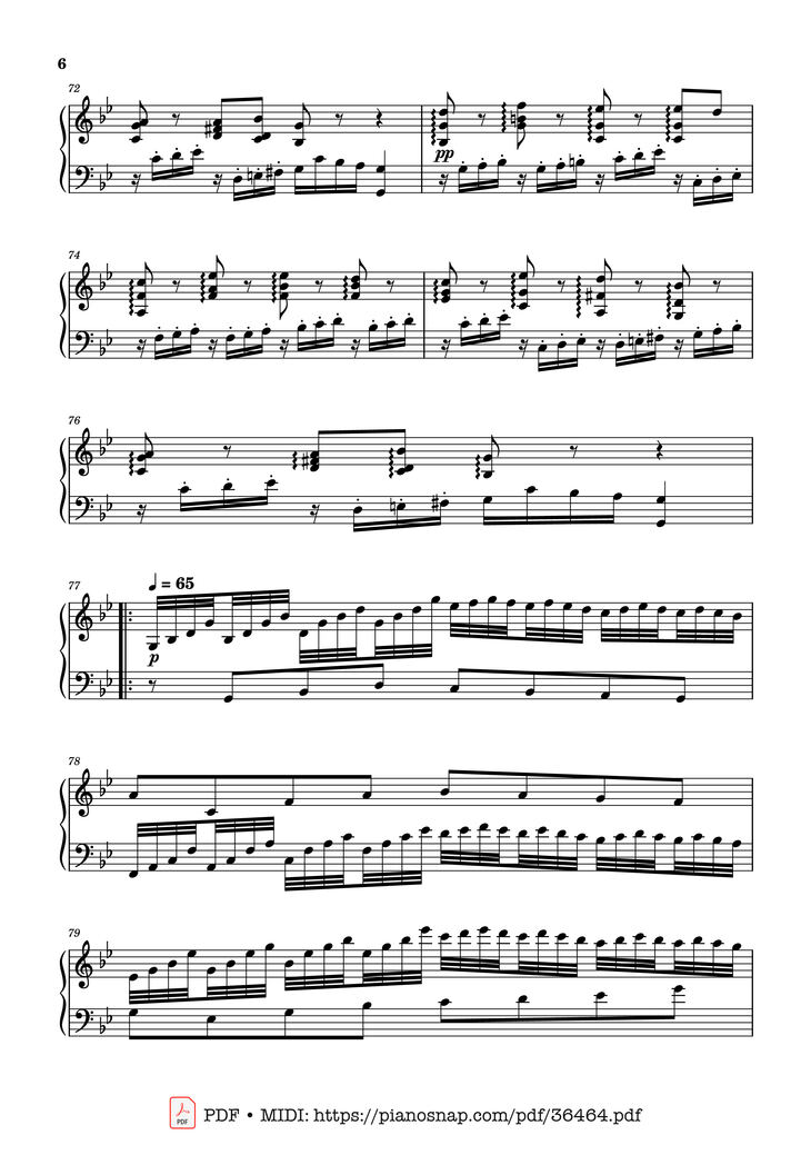 Page 6 of the piano sheet music PDF Piano – Johan Halvorsen Passacaglia, Op. 20 No. 2 (Piano Solo) by Johan Halvorsen