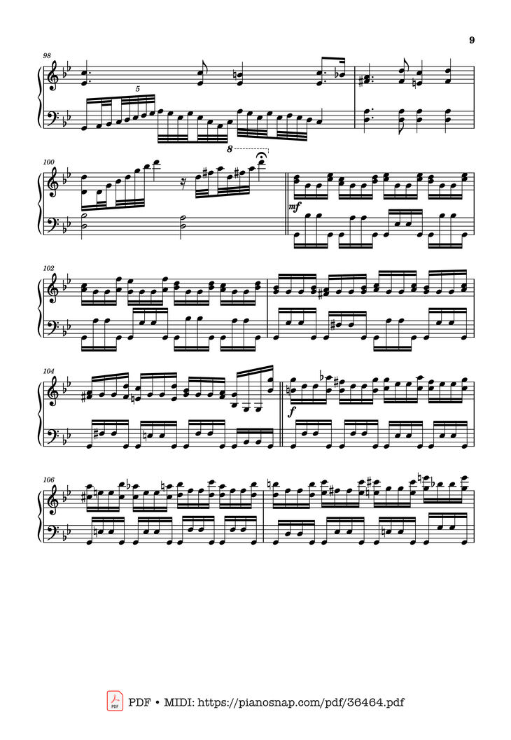 Page 9 of the piano sheet music PDF Piano – Johan Halvorsen Passacaglia, Op. 20 No. 2 (Piano Solo) by Johan Halvorsen