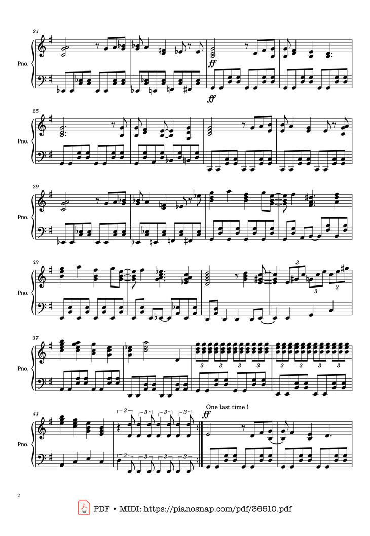 Page 2 of the piano sheet music PDF Piano – All I Want For Christmas Is You - Mariah Carey Piano by Marriah Carrey