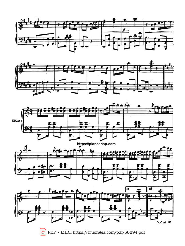 Page 2 of the piano sheet music PDF – Alfredo Tango by Tomás De Bassi