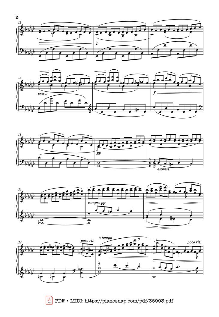 Page 2 of the piano sheet music PDF Piano – Il Neige! by Henrique Oswald