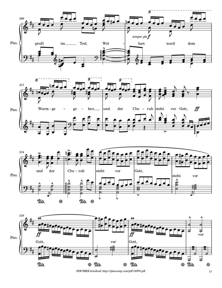 Page 15 of the piano sheet music PDF Piano – Symphony no.9, 4th Movement, Ode to Joy Piano by Ludwig van Beethoven