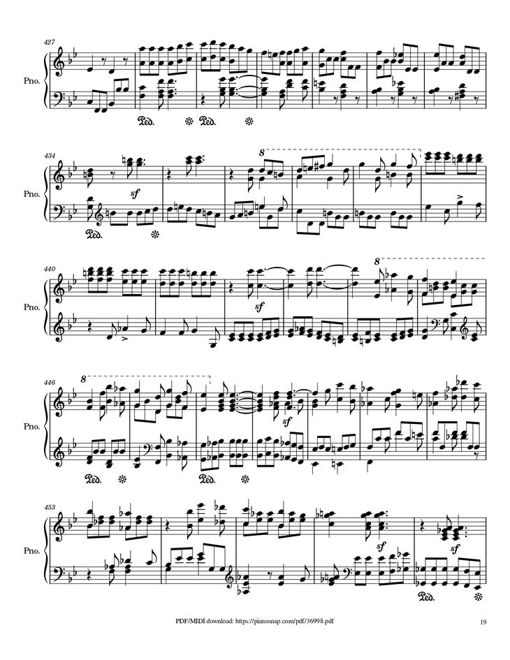 Page 19 of the piano sheet music PDF Piano – Symphony no.9, 4th Movement, Ode to Joy Piano by Ludwig van Beethoven