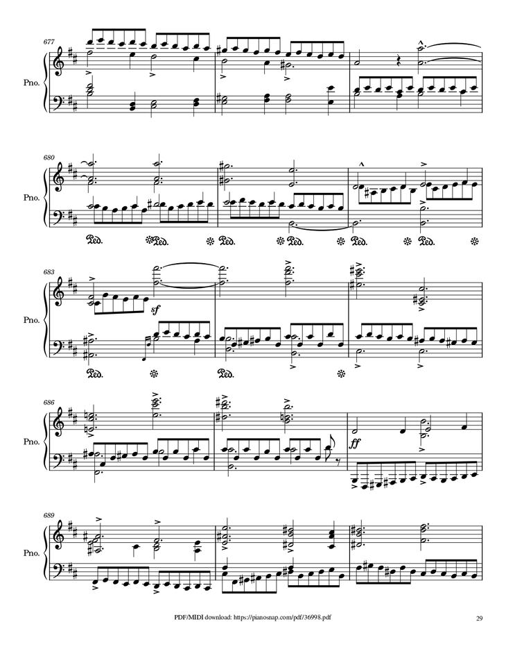 Page 29 of the piano sheet music PDF Piano – Symphony no.9, 4th Movement, Ode to Joy Piano by Ludwig van Beethoven