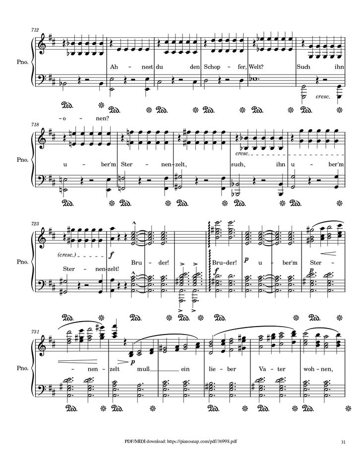 Page 31 of the piano sheet music PDF Piano – Symphony no.9, 4th Movement, Ode to Joy Piano by Ludwig van Beethoven