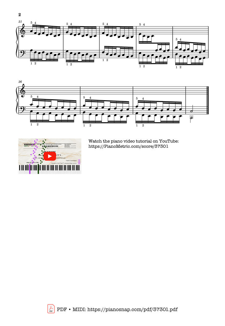 Page 2 of the piano sheet music PDF – Hanon - The Virtuoso Pianist No. 9 by Charles-Louis Hanon