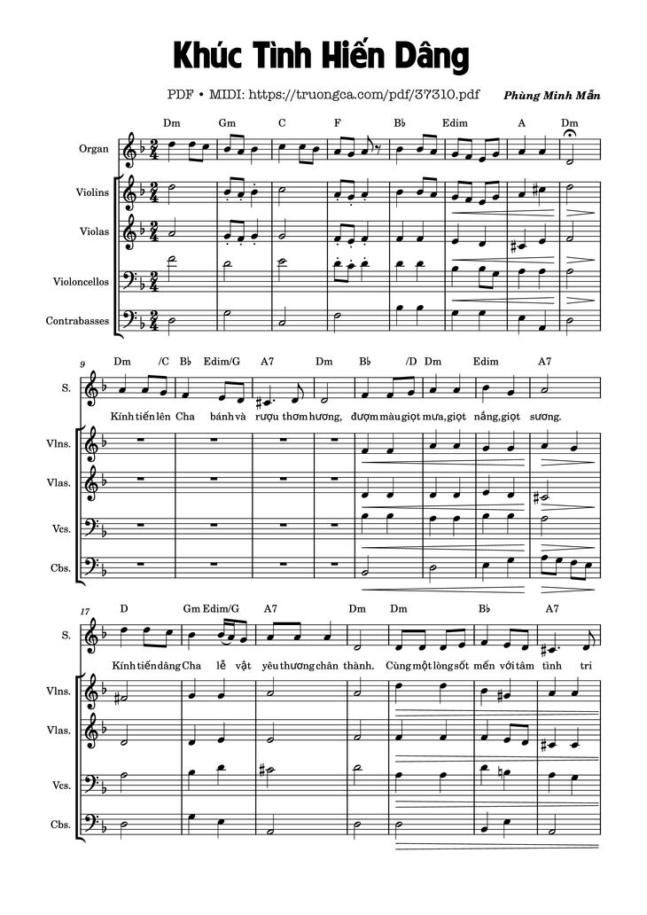 Page 1 of the piano sheet music PDF – Khúc Tình Hiến Dâng by Phùng Minh Mẫn
