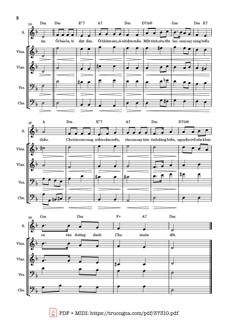 Page 2 of the piano sheet music PDF – Khúc Tình Hiến Dâng by Phùng Minh Mẫn