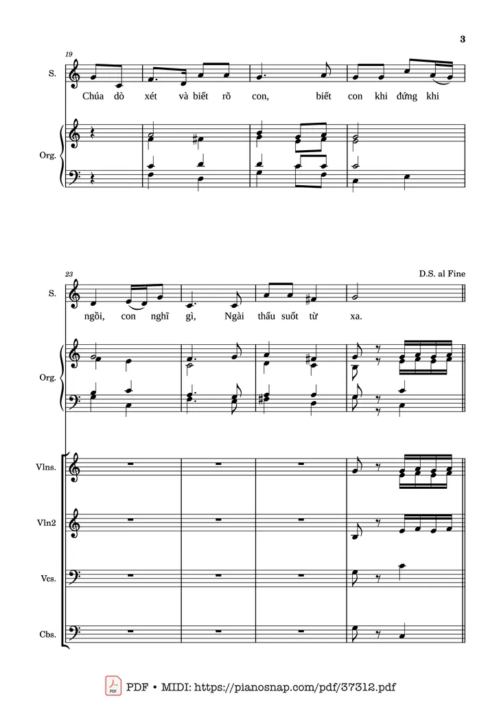 Page 3 of the piano sheet music PDF – Ca Nhập Lễ Thánh Phero - Phaolo by Kim Long