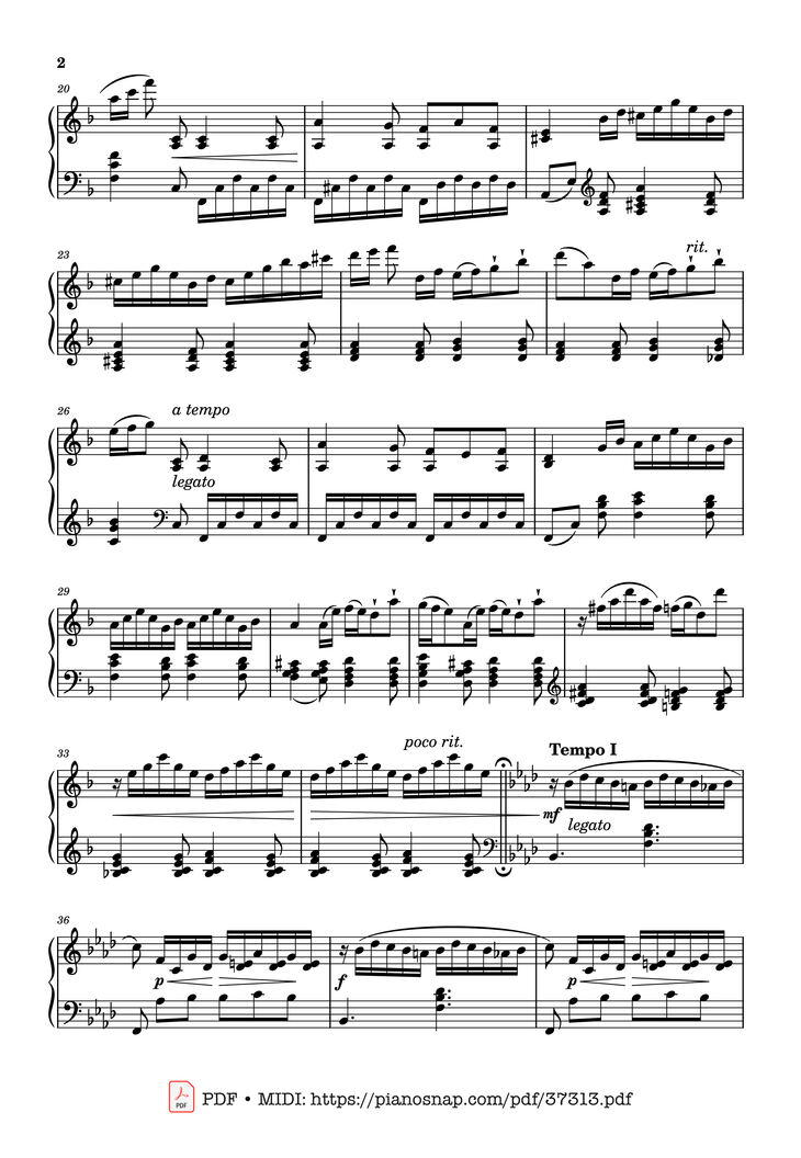 Page 2 of the piano sheet music PDF Piano – Pièce pour Piano Opus 28 in F Minor by Mel Bonis