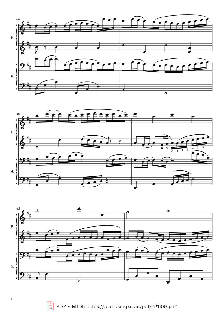 Page 4 of the piano sheet music PDF Piano – Canon in D, Piano Duet, 4 Hands by Johann Pachelbel