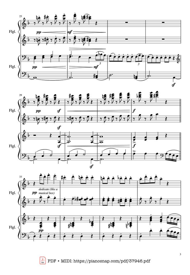 Page 3 of the piano sheet music PDF Piano – Dance of the Sugar Plum Fairy, Piano Duet by Pyotr Ilyich Tchaikovsky