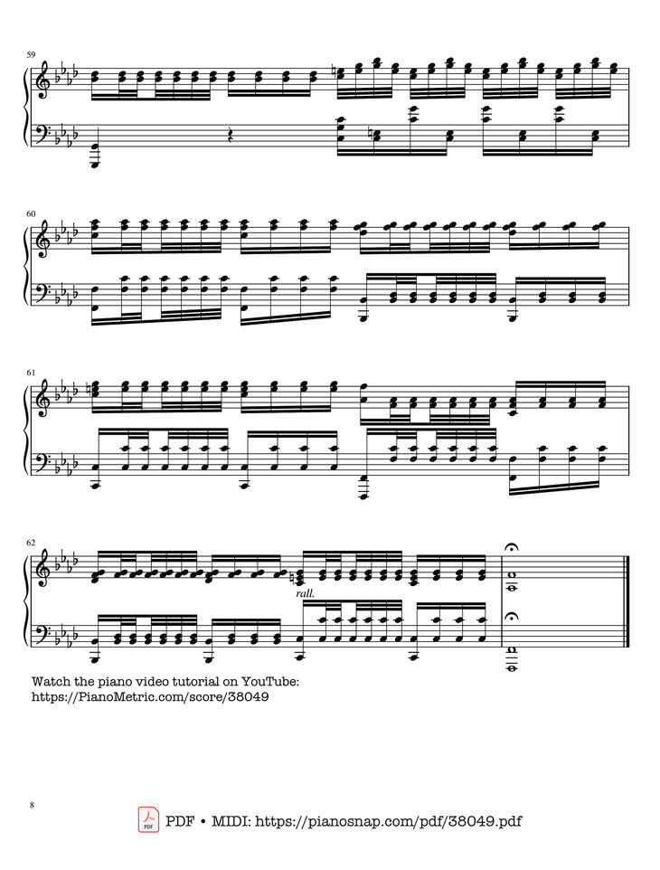 Page 8 of the piano sheet music PDF Piano – The Four Seasons - L