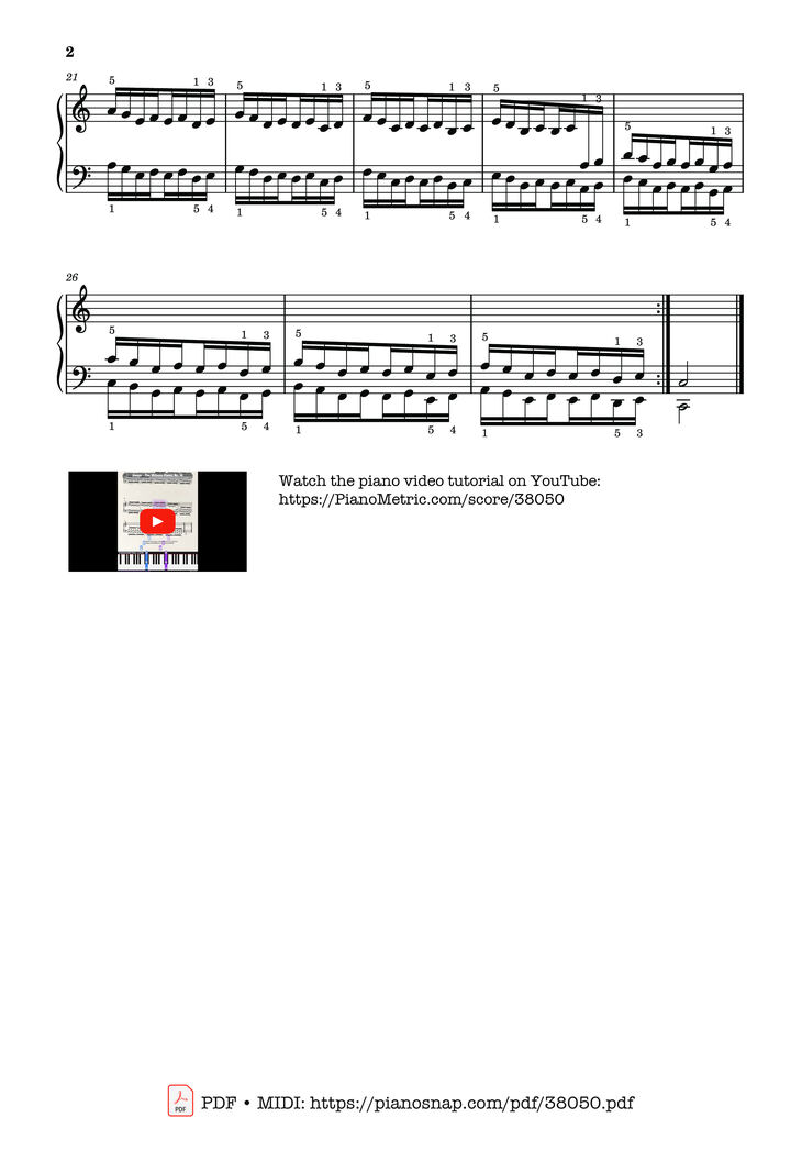 Page 2 of the piano sheet music PDF – Hanon - The Virtuoso Pianist No. 14 by Charles-Louis Hanon