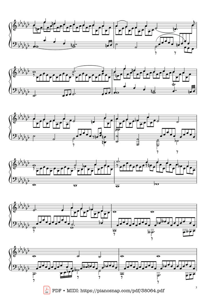 Page 3 of the piano sheet music PDF Piano – Schubert Impromptu No. 3 Op. 90 D 899 by Franz Schubert