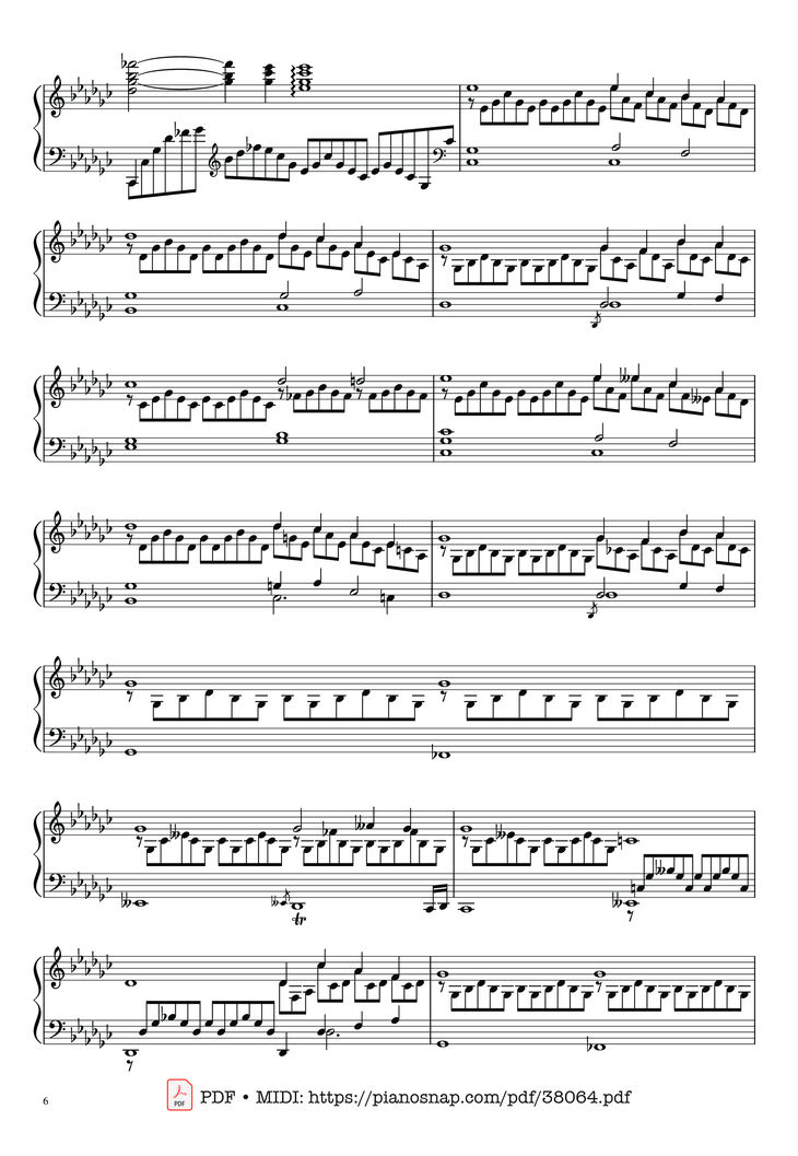 Page 6 of the piano sheet music PDF Piano – Schubert Impromptu No. 3 Op. 90 D 899 by Franz Schubert