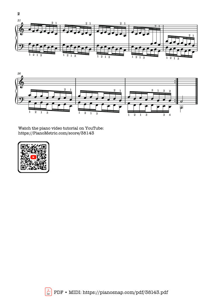 Page 2 of the piano sheet music PDF – Hanon - The Virtuoso Pianist No. 15 by Charles-Louis Hanon