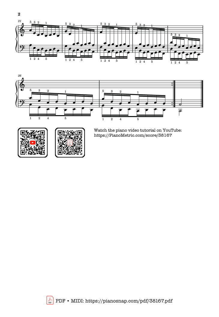 Page 2 of the piano sheet music PDF – Hanon - The Virtuoso Pianist No. 17 by Charles-Louis Hanon