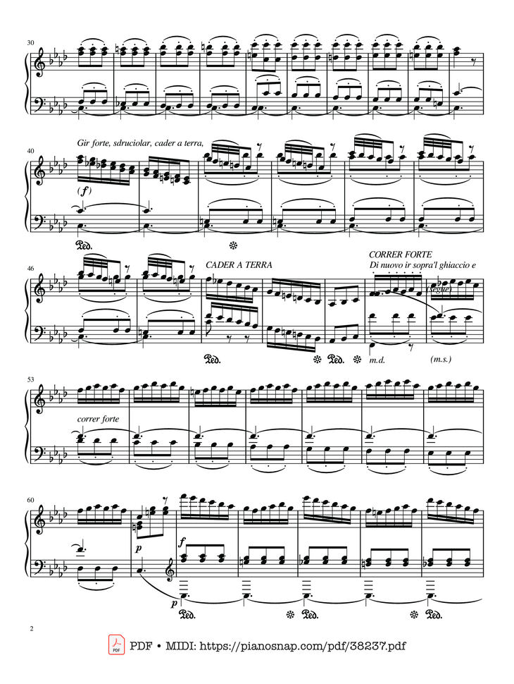 Page 2 of the piano sheet music PDF – The Four Seasons - L
