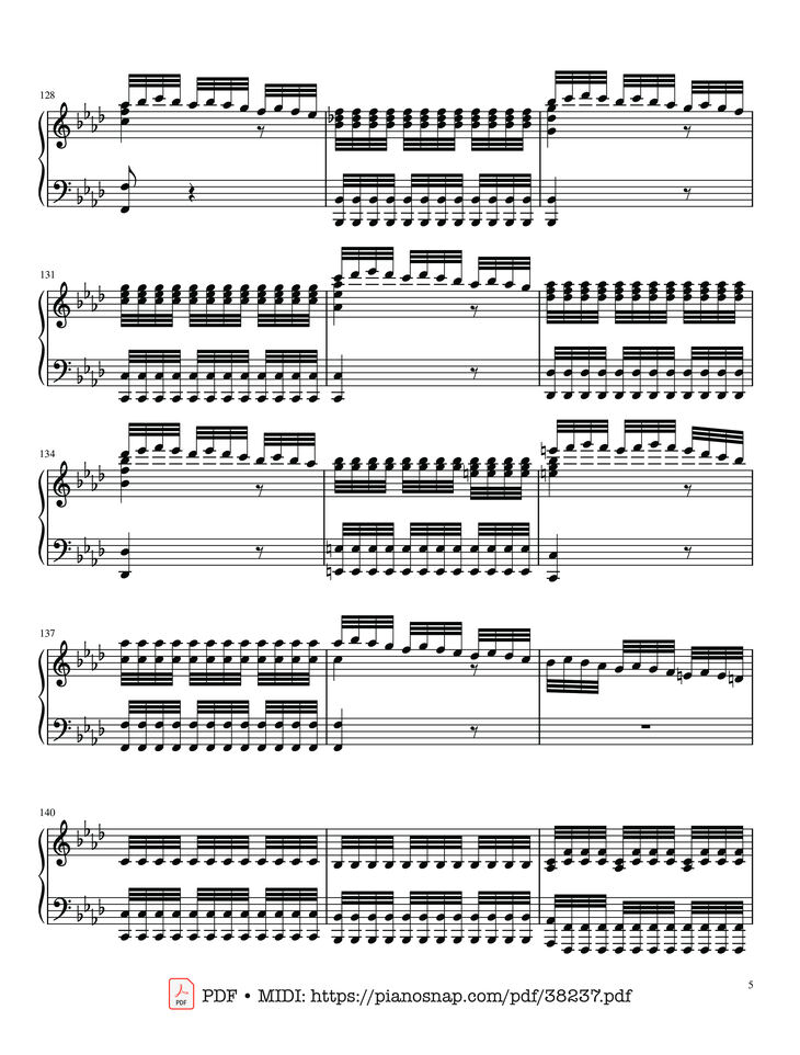 Page 5 of the piano sheet music PDF – The Four Seasons - L