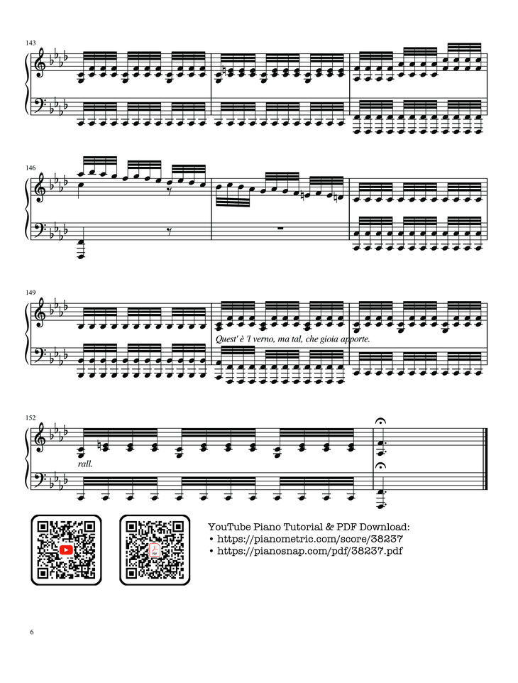 Page 6 of the piano sheet music PDF – The Four Seasons - L