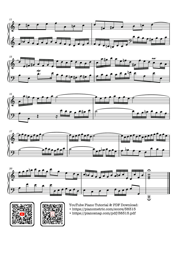 Page 2 of the piano sheet music PDF – Invention 1 in C major BWV 772 by Johann Sebastian Bach