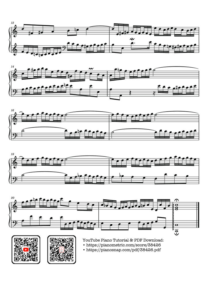 Page 2 of the piano sheet music PDF – Invention 1a in C major BWV 772a (triplet version) by Johann Sebastian Bach