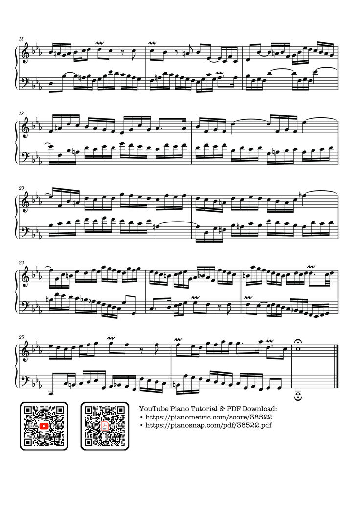 Page 2 of the piano sheet music PDF – Invention 2 in C minor BWV 773 by Johann Sebastian Bach