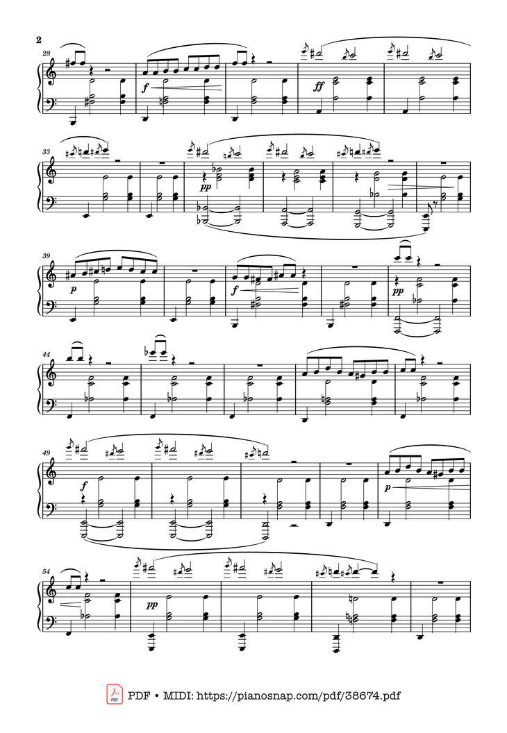 Page 2 of the piano sheet music PDF – Gnossienne No. 7 by Erik Satie