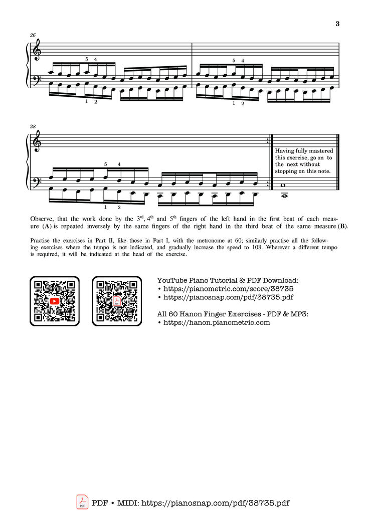 Page 3 of the piano sheet music PDF Piano – Hanon - The Virtuoso Pianist No. 21 by Charles-Louis Hanon