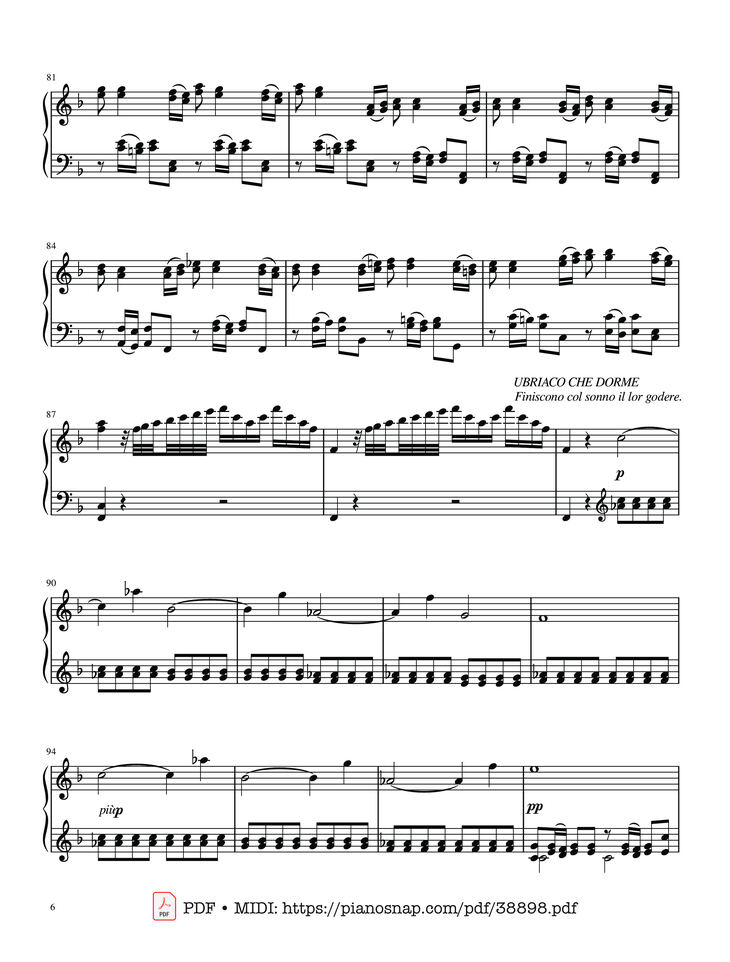 Page 6 of the piano sheet music PDF – The Four Seasons - L