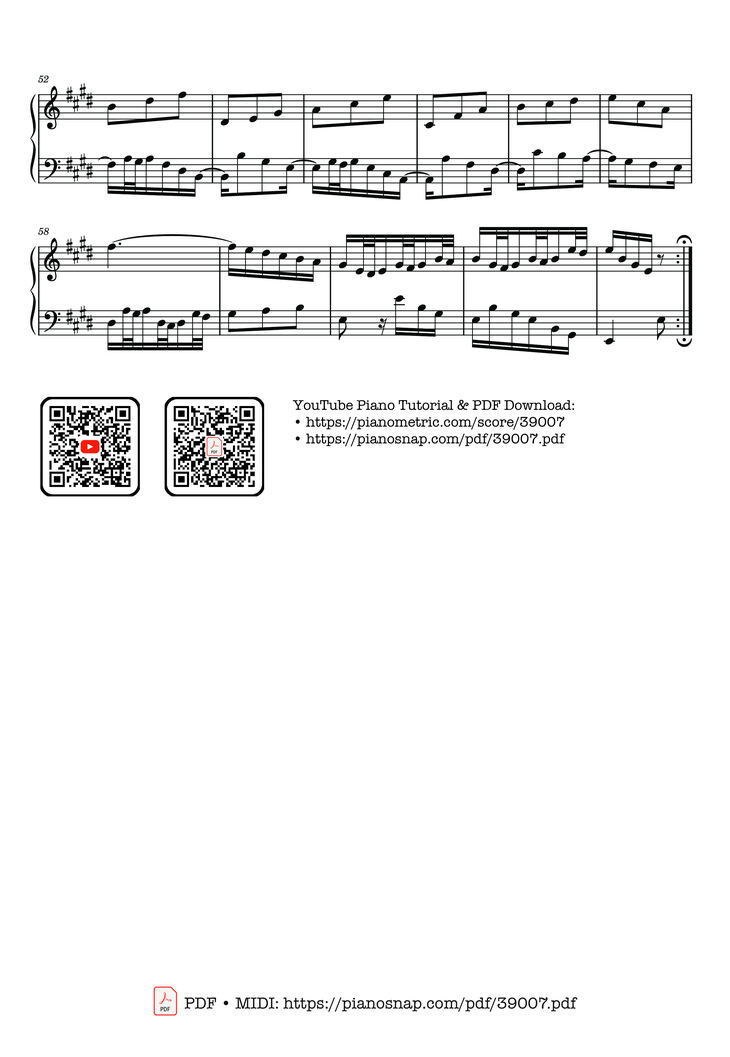 Page 3 of the piano sheet music PDF – Invention No. 6 in E Major, BWV 777 by Johann Sebastian Bach