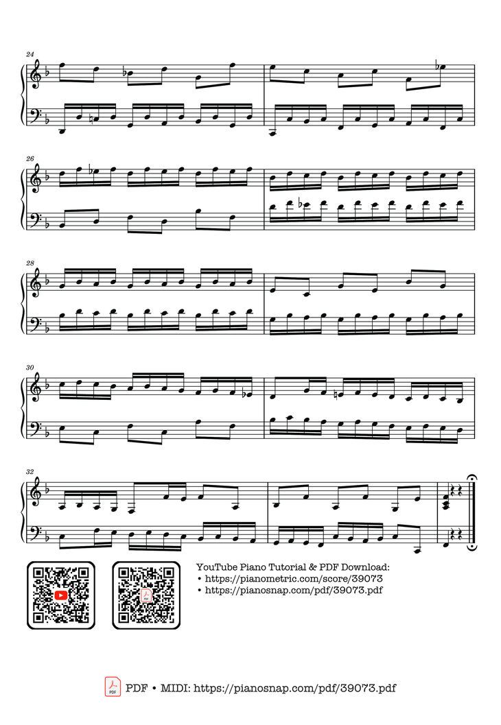 Page 3 of the piano sheet music PDF – Invention 8 in F Major, BWV 779 by Johann Sebastian Bach