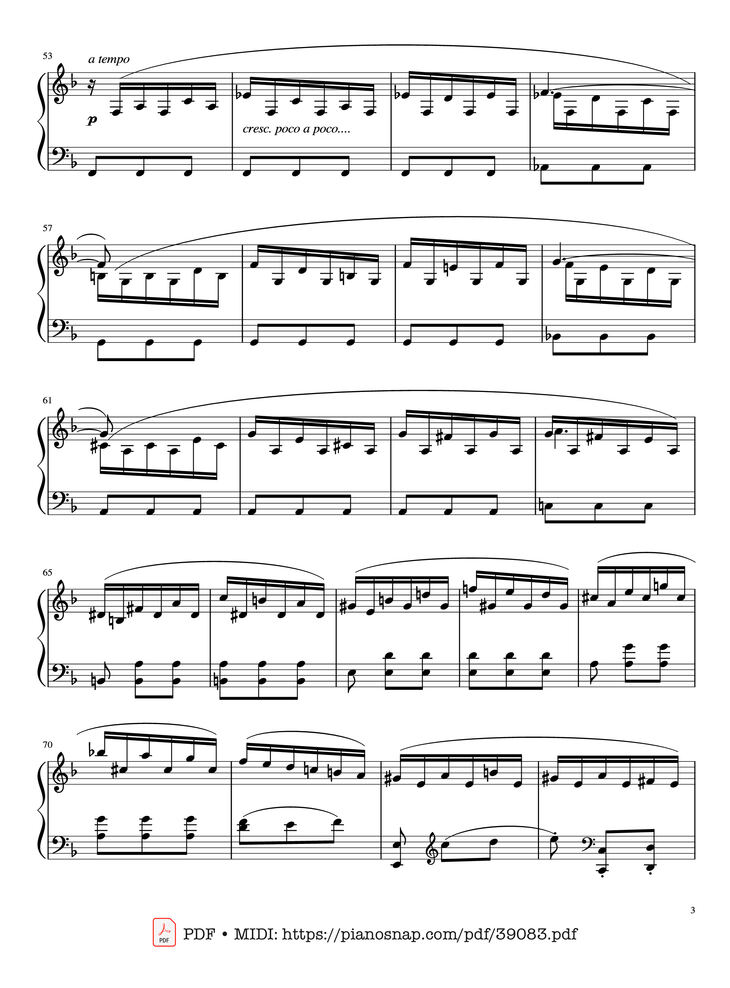 Page 3 of the piano sheet music PDF Piano – Sonata in D minor, K.141, Domenico Scarlatti by Domenico Scarlatti